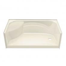 Maax 145039-000-004 - SPS AFR 59.875 in. x 30 in. x 22.125 in. Rectangular Alcove Shower Base with Center Drain in Bone