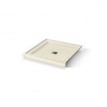 Maax 420000-541-004 - B3 Base 3636 Square Drain Stabili-T, Alcove Bone / Natural