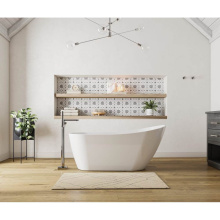 Maax 107681-000-001-000 - Sinfoni 59 x 28 Acrylic Freestanding End Drain Bathtub in White with White Skirt