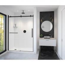 Maax 138475-900-340-000 - Vela 56 1/2-59 x 78 3/4 in. 8mm Sliding Shower Door with Towel Bar for Alcove Installation with Cl