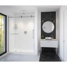 Maax 138475-900-350-000 - Vela 56 1/2-59 x 78 3/4 in. 8mm Sliding Shower Door with Towel Bar for Alcove Installation with Cl