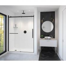 Maax 138475-900-360-000 - Vela 56 1/2-59 x 78 3/4 in. 8mm Sliding Shower Door with Towel Bar for Alcove Installation with Cl