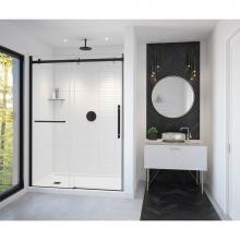 Maax 138475-900-370-000 - Vela 56 1/2-59 x 78 3/4 in. 8mm Sliding Shower Door with Towel Bar for Alcove Installation with Cl