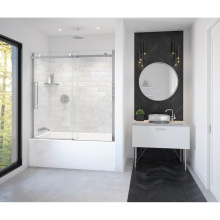 Maax 138480-900-280-000 - Vela 56.5-59 x 59 in. 8 mm Sliding Tub Door for Alcove Installation with Clear glass in Chrome and