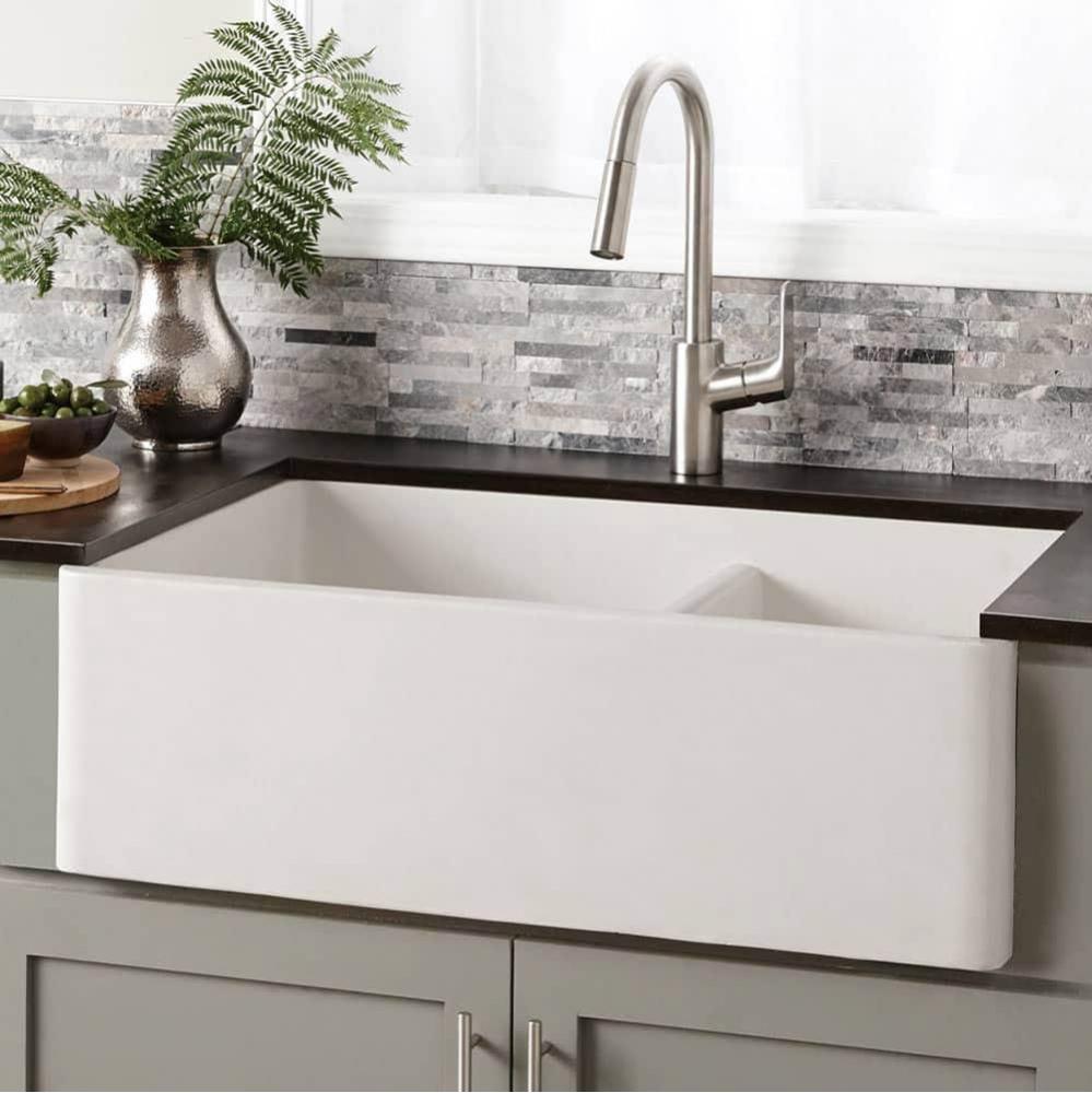 Farmhouse Double Bowl Kitchen Sink in Pearl