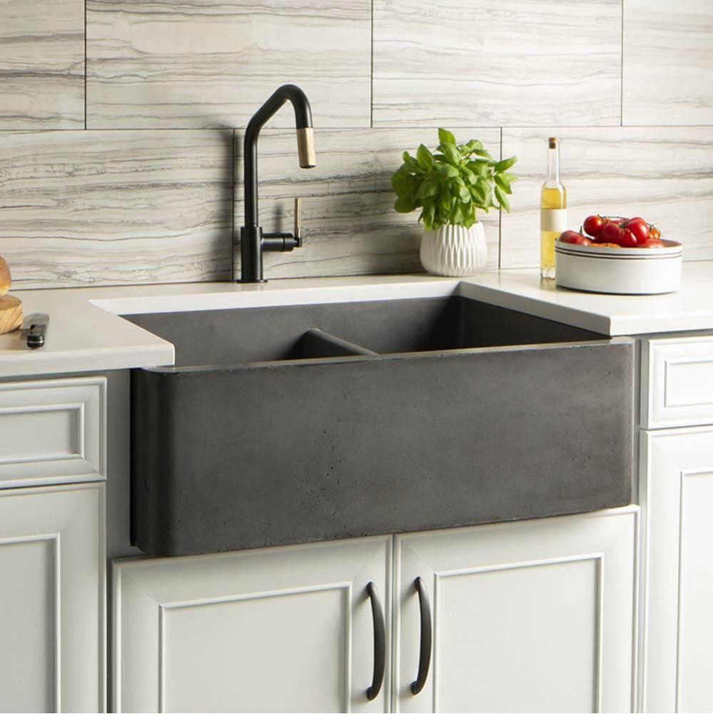 Farmhouse Double Bowl Kitchen Sink in Slate