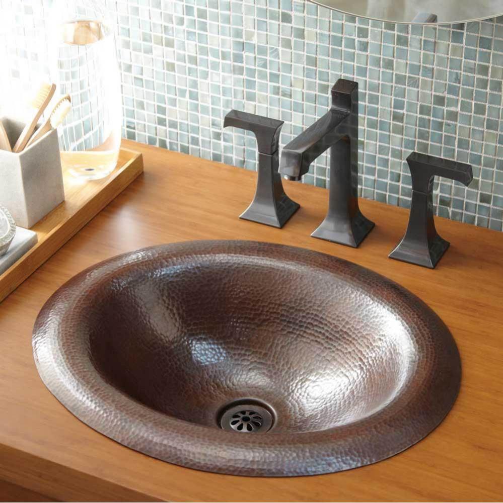 Maestro Lotus Bathroom Sink in Antique Copper