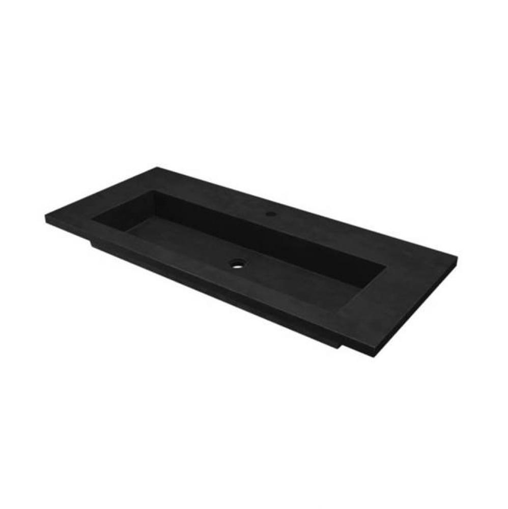 48'' Capistrano Vanity Top with Integral Trough in Charcoal - 8'' Widespread F