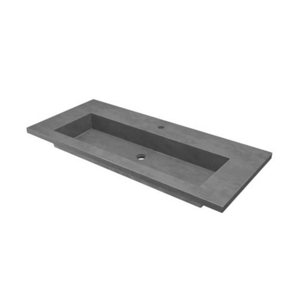 48'' Capistrano Vanity Top with Integral Trough in Slate - 8'' Widespread Fauc