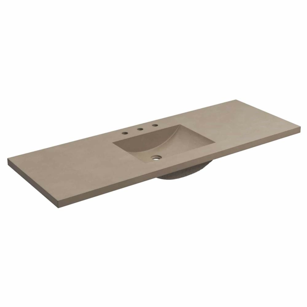 60'' Palomar Vanity Top with Integral Sink in Earth - 8'' Widespread Cutout