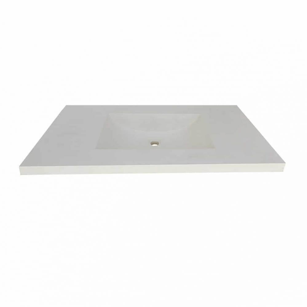 36'' Palomar Vanity Top with Integral Bathroom Sink in Pearl-Single faucet hole