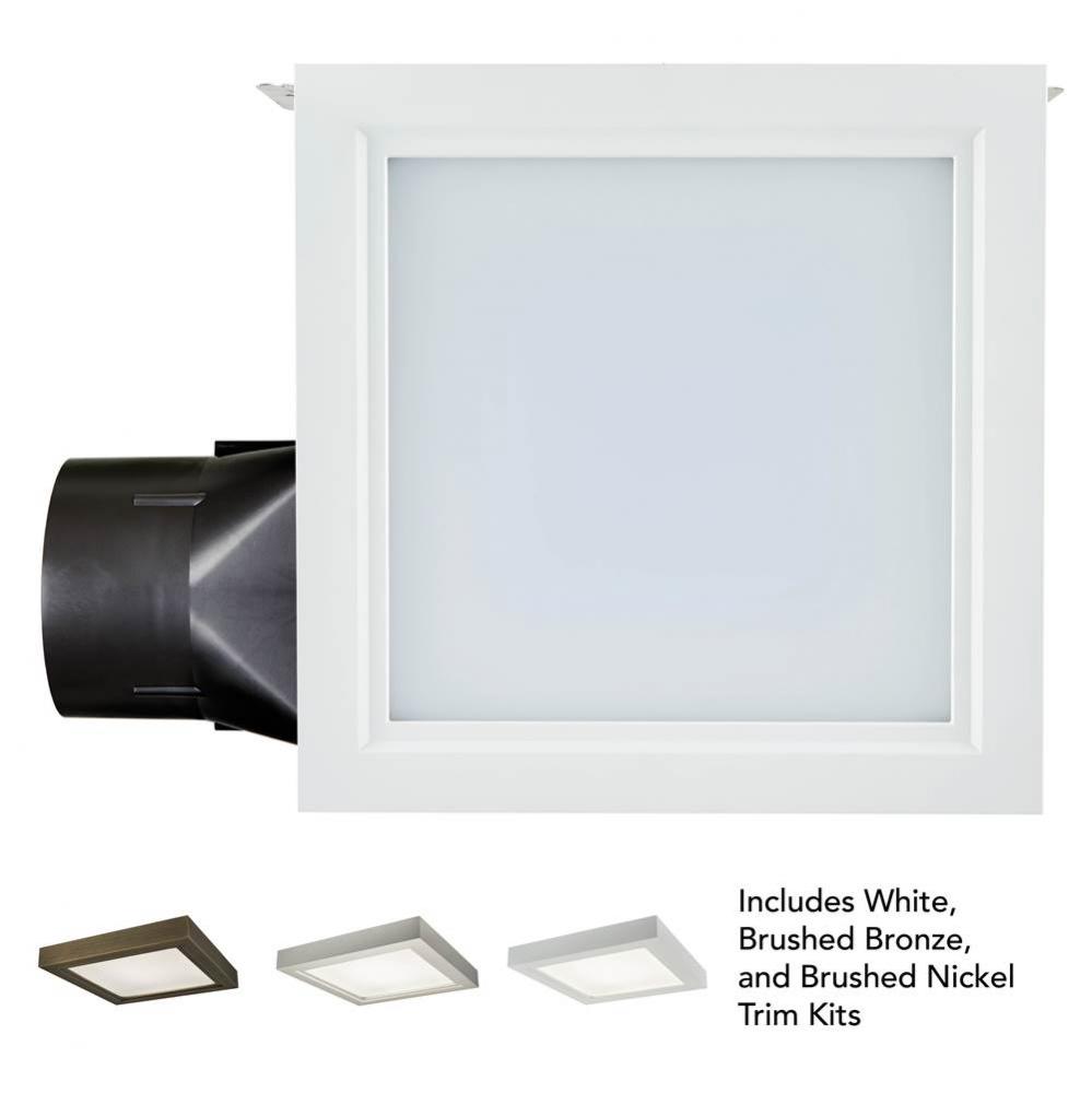 110 CFM Decorative Bathroom Exhaust Fan with LED Light and Easy Change Trim Kit, ENERGY STAR®