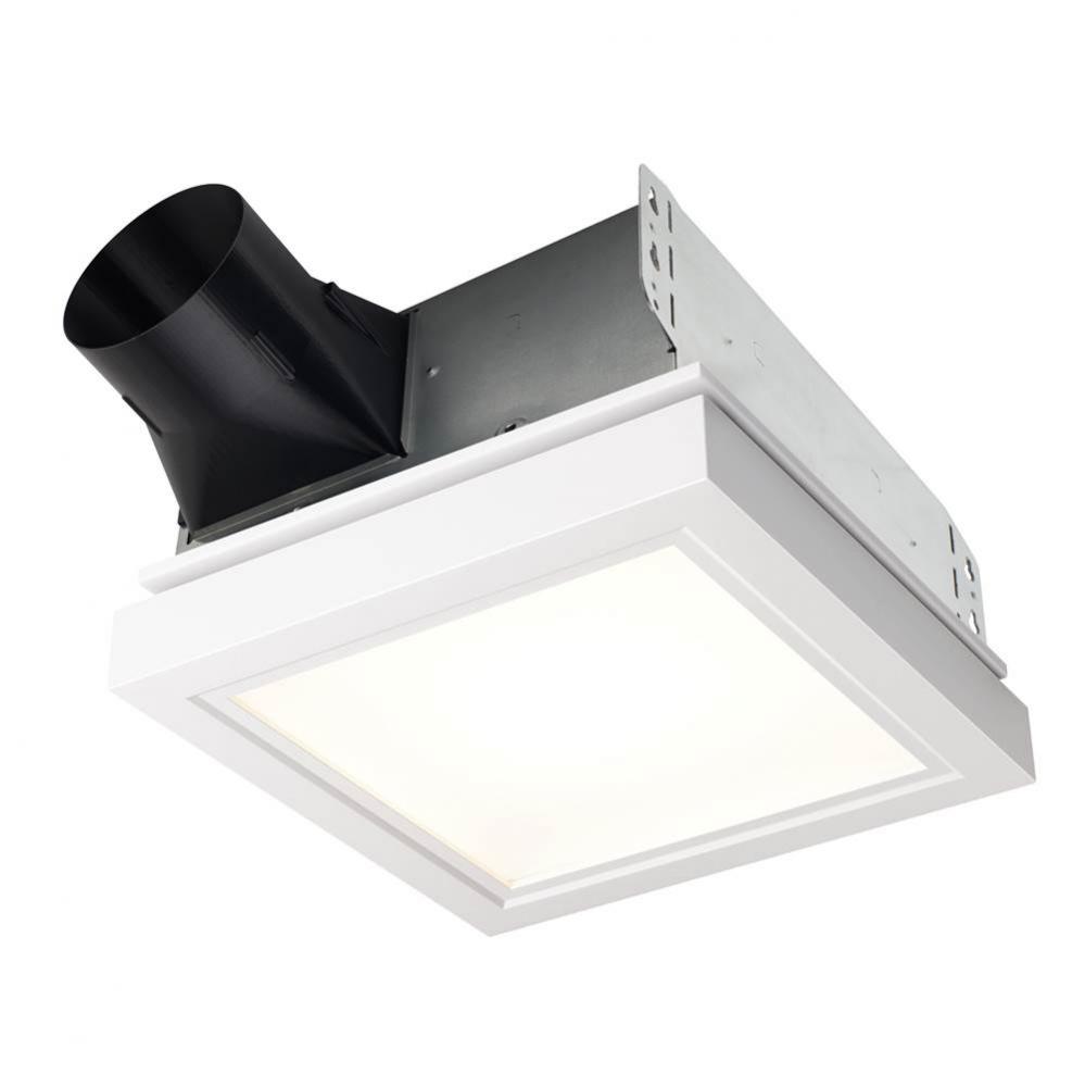 110 CFM Decorative Bathroom Exhaust Fan with LED Light and White Trim, ENERGY STAR® certified