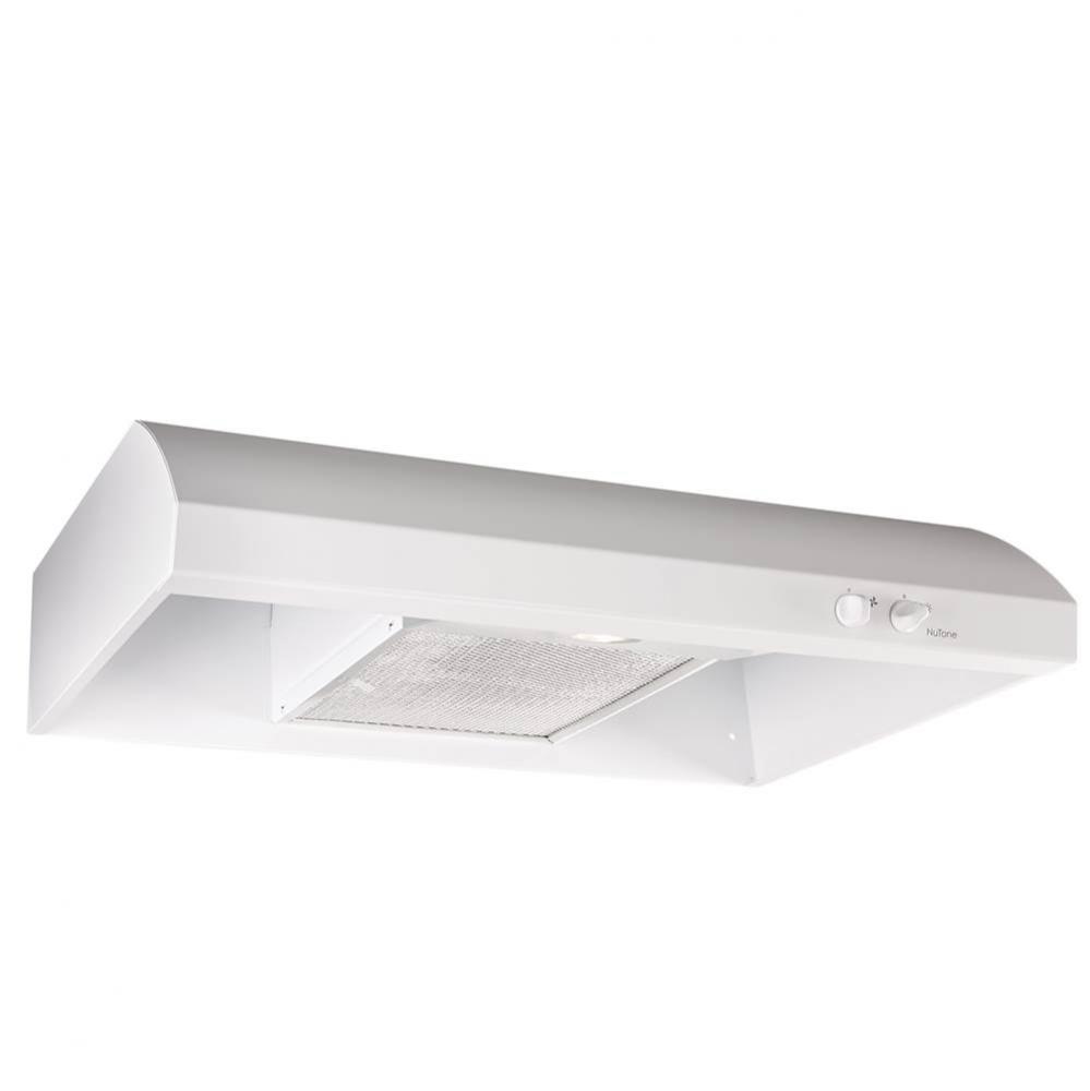 NuTone® 30-Inch 4-Way Convertible Under-Cabinet Range Hood, 270 Max Blower CFM, White