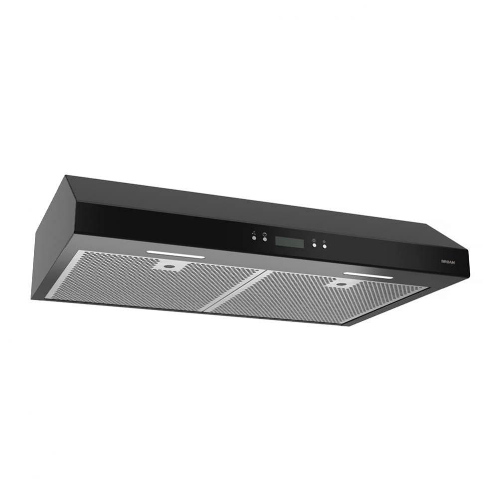 Glacier 36-Inch Convertible Under-Cabinet Range Hood, 450 Max Blower CFM, Black