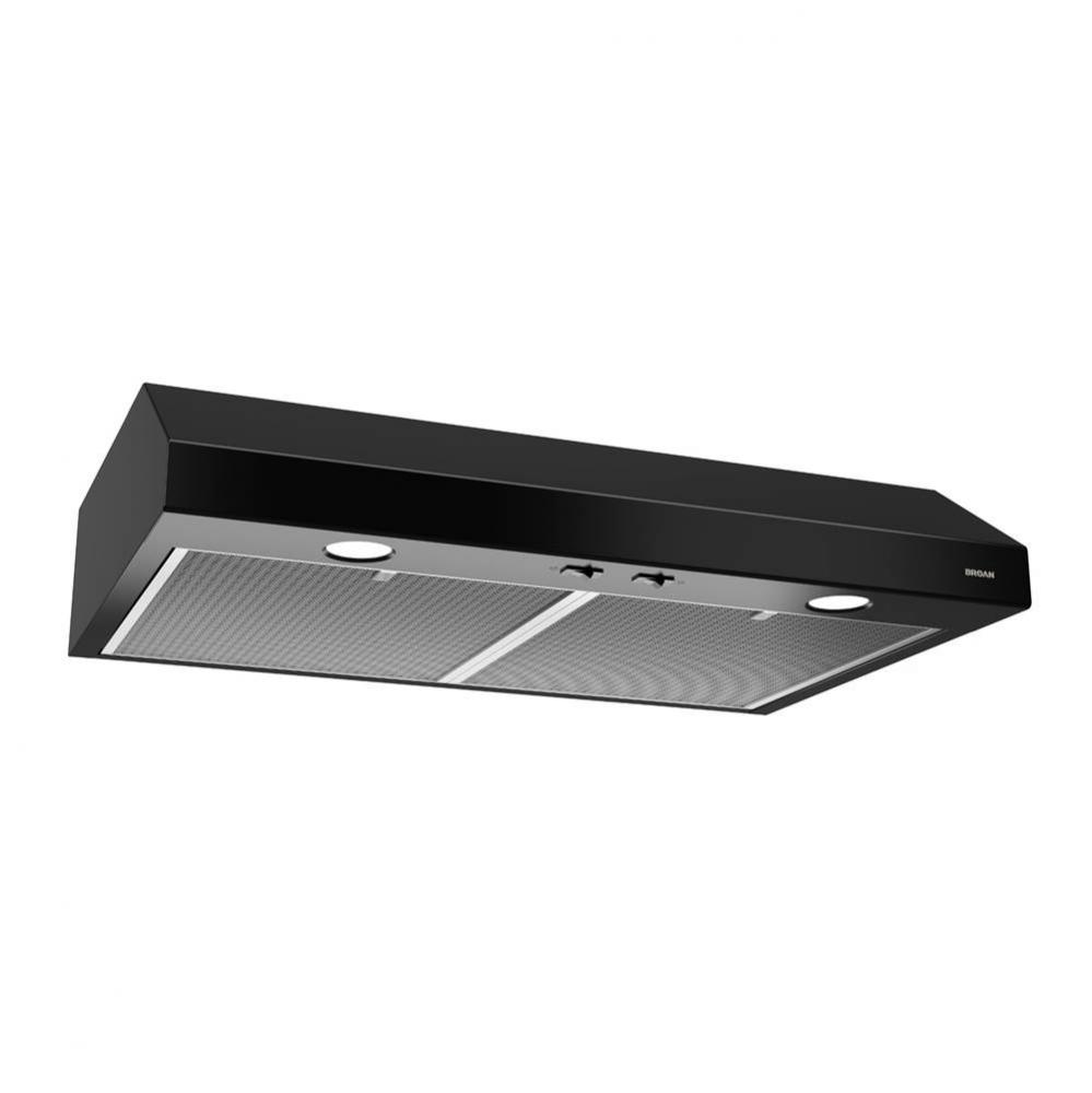 Glacier 42-Inch Convertible Under-Cabinet Range Hood, 300 Max Blower CFM, Black