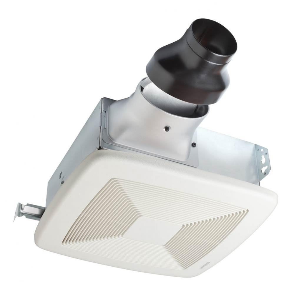 LoProfile 80 CFM Ceiling/Wall Exhaust Fan for Bathroom or Garage with 4 in. Oval Duct or 3 in. Rou