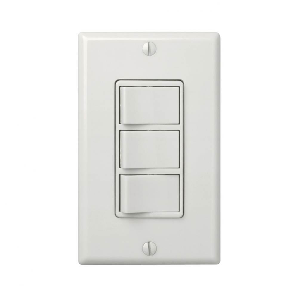 Multi-Function Control, Ivory, Three Switch Control With Four-Function Control, Heater/Fan/Light,