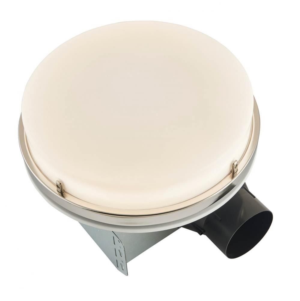 Broan Roomside 110 cfm Decorative Bathroom Ventilation Fan with LED Light in Brushed Nickel, 1.5 S