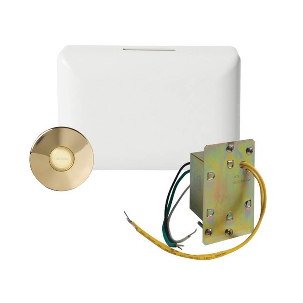 Builder Kit Chime with Junction Box Transformer and Lighted Brass Pushbutton