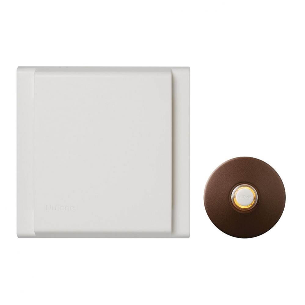 Builder Kit, Line Voltage Chime with Lighted Oil-Rubbed Bronze Pushbutton