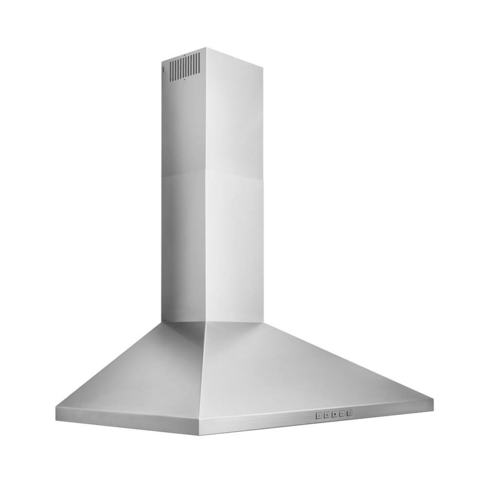 Broan 36'' Convertible Wall-Mount Pyramidal Chimney Range Hood, 450 MAX cfm, Stainless S