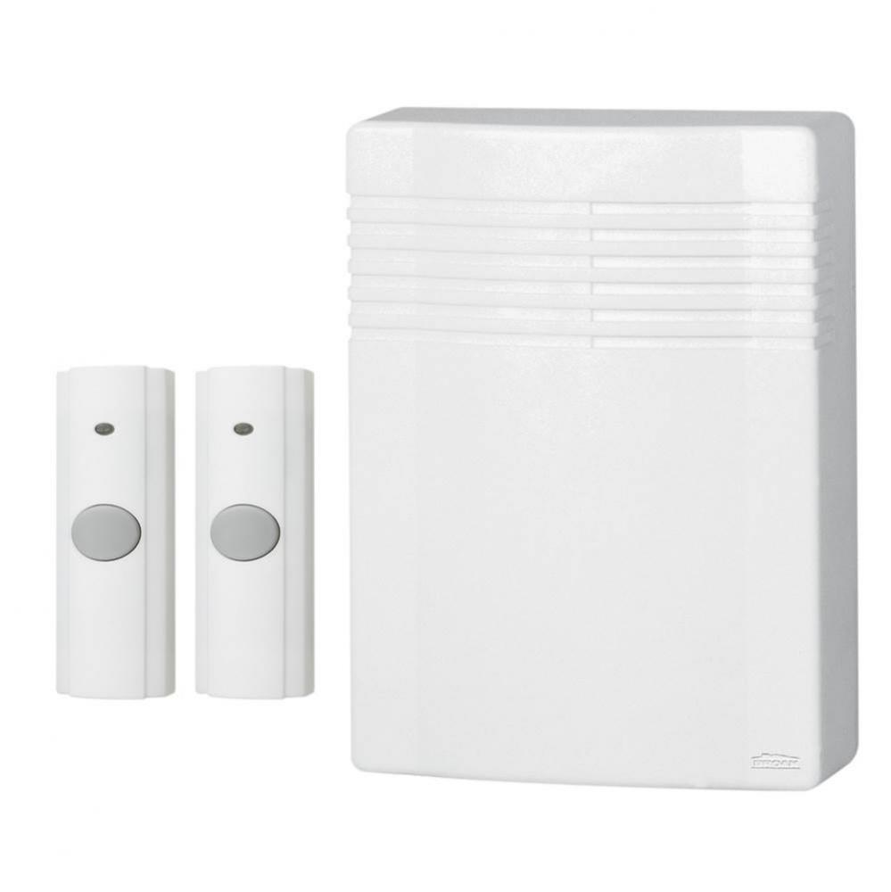 Wireless Door Chime Kit with 2 Pushbuttons, 4-1/4'' w x 5-7/8'' h x 1-3/4&apos
