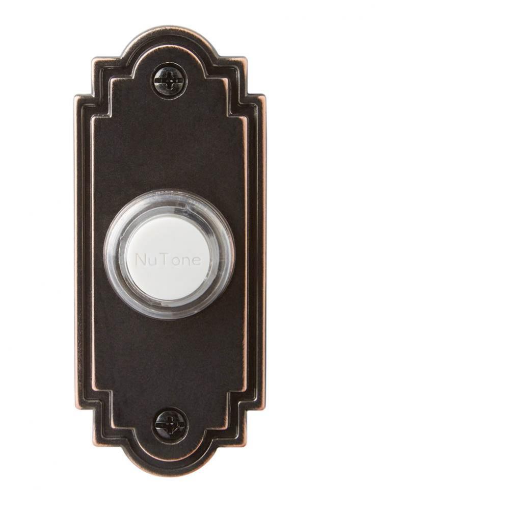 Lighted Flat Pushbutton, 1-1/4w x 3h in Oil-Rubbed Bronze