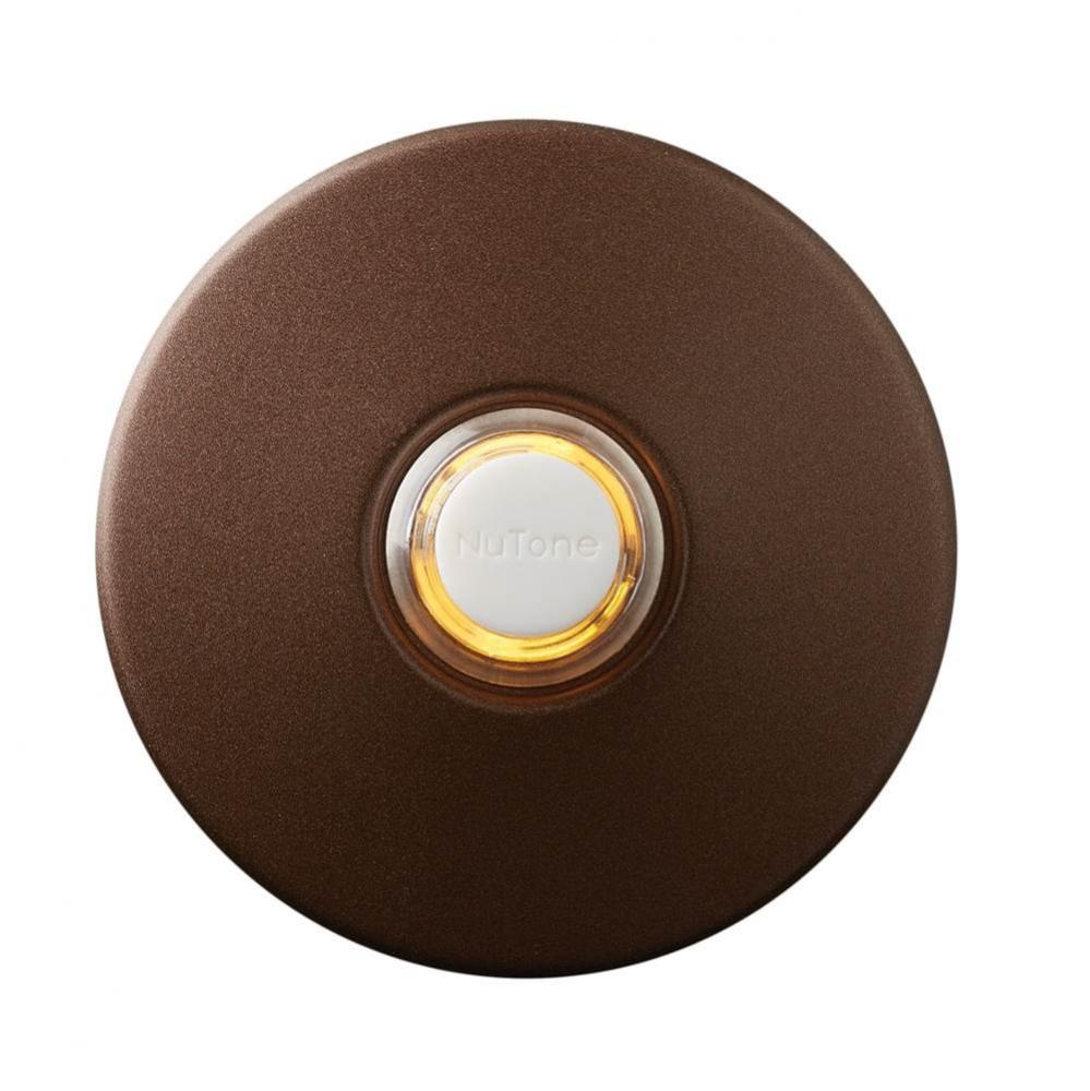 LED Lighted Round Stucco Pushbutton, 2-1/2'' Oil-Rubbed Bronze