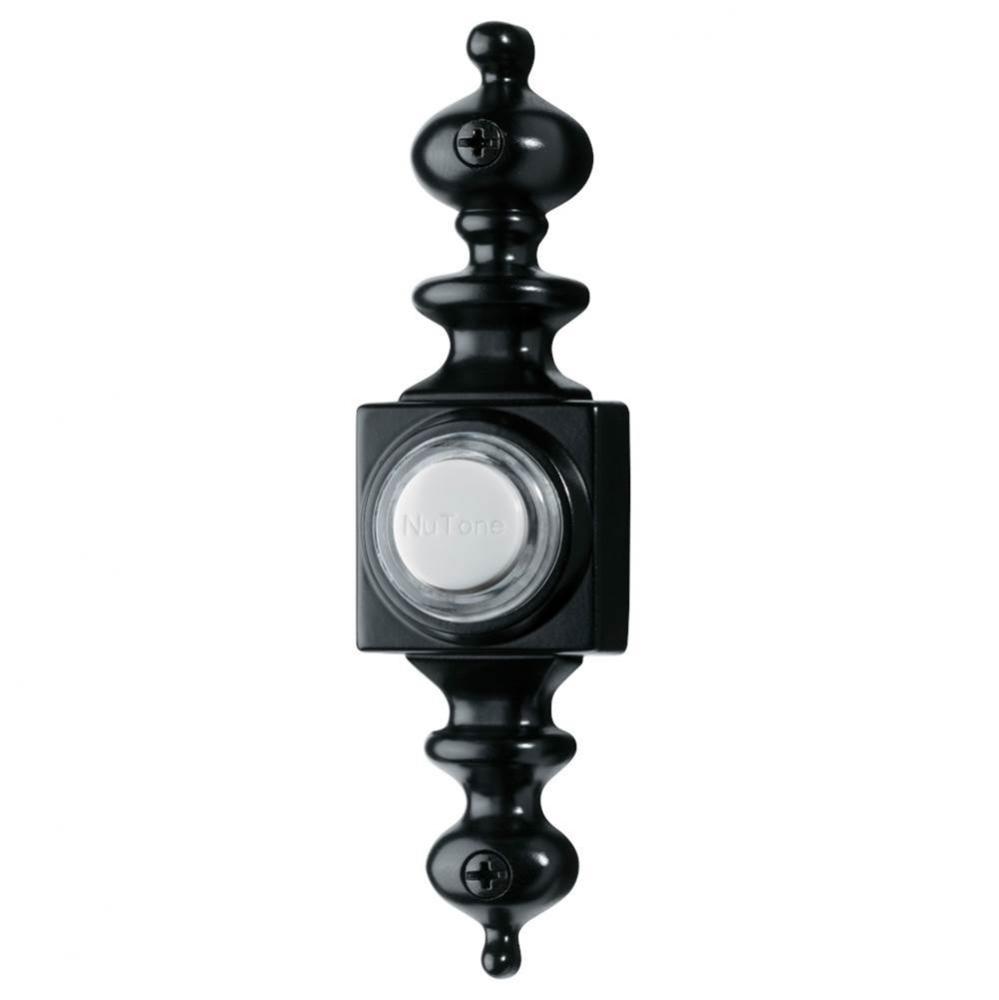 Lighted Dimensional Pushbutton, 1-1/8w x 4-3/16h in Black
