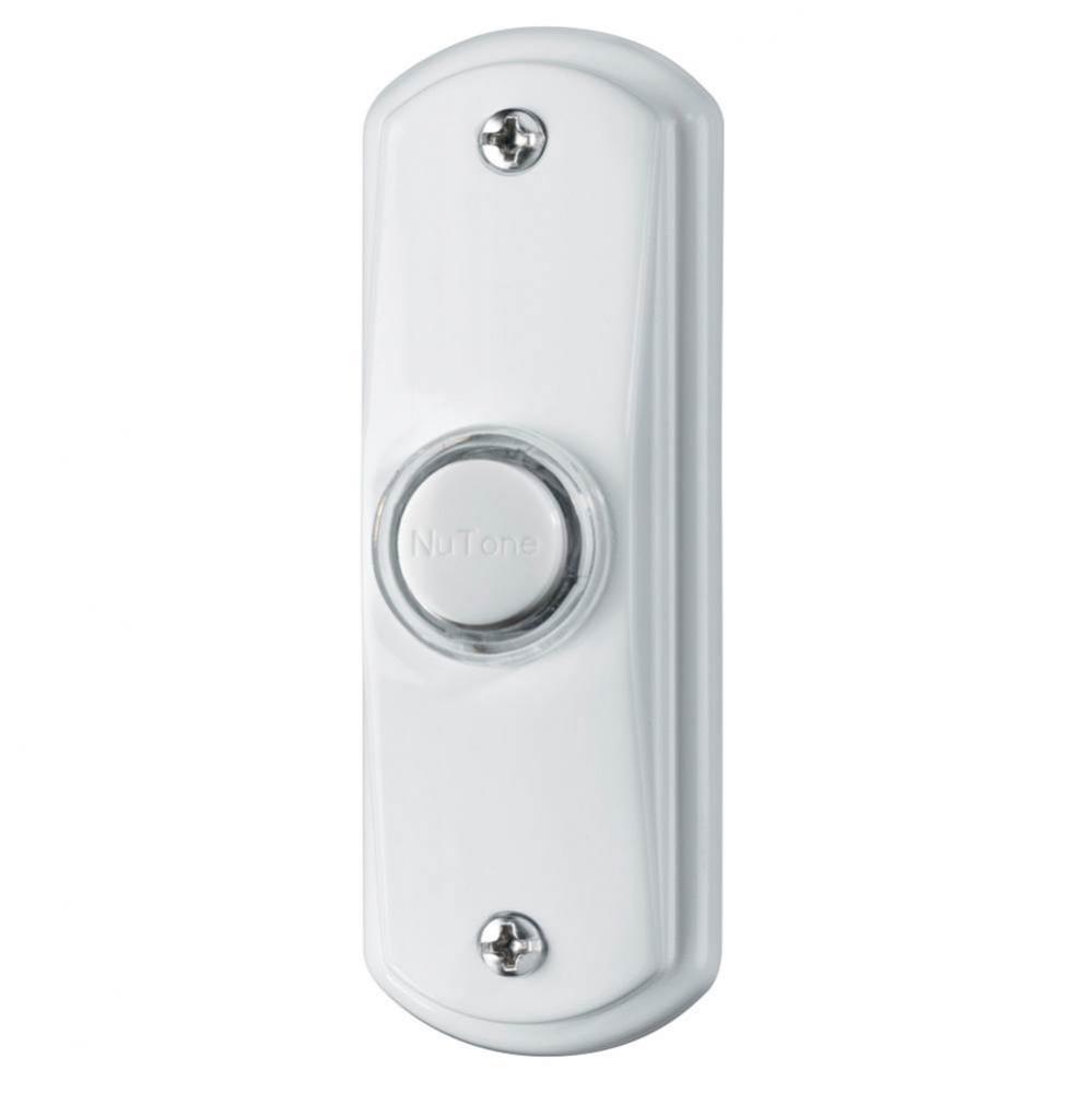Lighted Rectangular Pushbutton, 1-1/4w x 3-1/2h in White