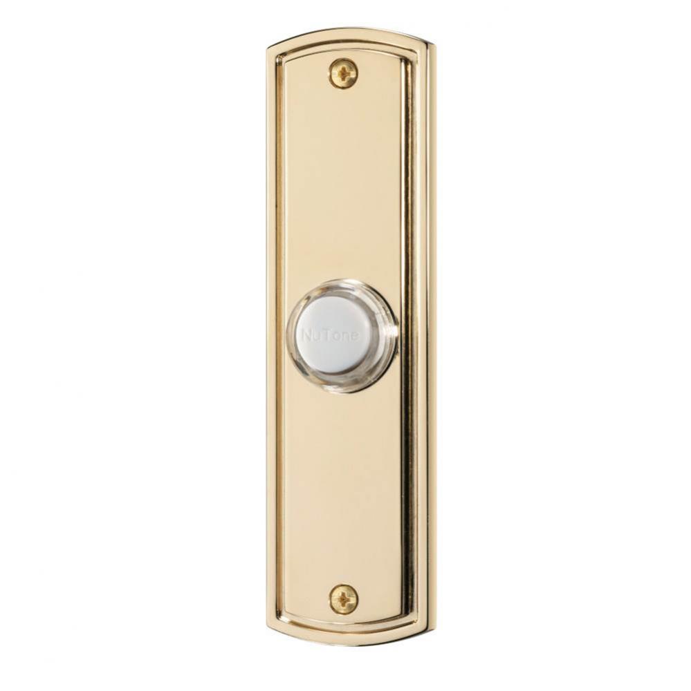 Lighted Flat Pushbutton, 1-1/4w x 4-1/2h in Polished Brass