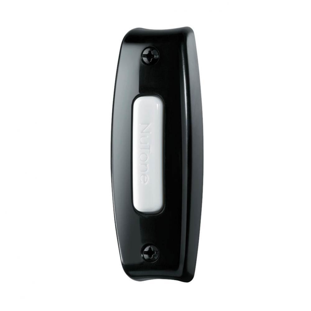 Lighted Rectangular Pushbutton, 1w x 2-7/8h x 3/4d in Black