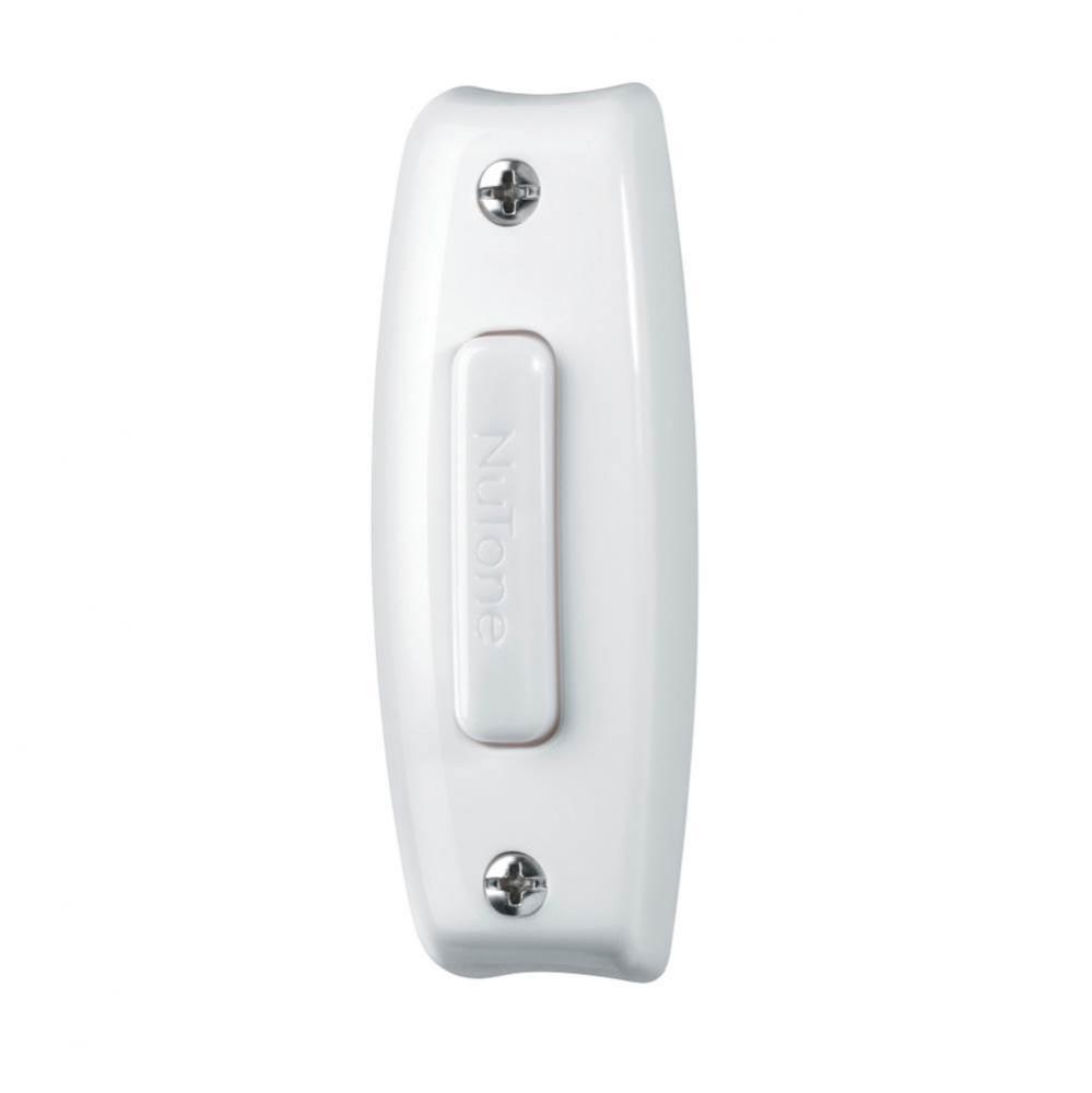 Lighted Rectangular Pushbutton, 1w x 2-7/8h x 3/4d in White