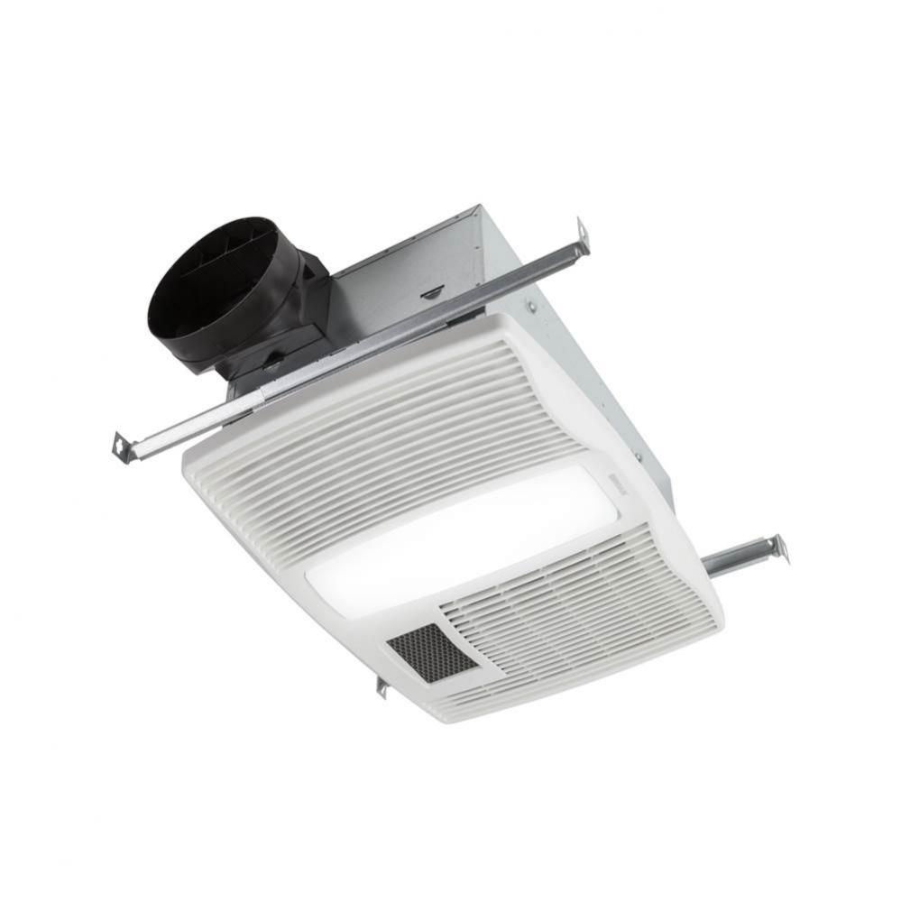 Broan QT Series 110 cfm Ventilation Fan with Heater and Florescent Light, 0.9 Sones