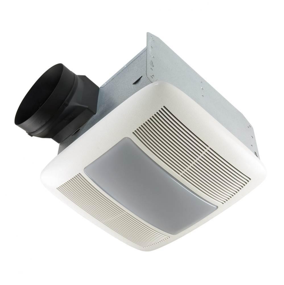 Broan QTXE Series 80 cfm Ventilation Fan/Light with White Grille, 0.3 Sones Energy Star Certified