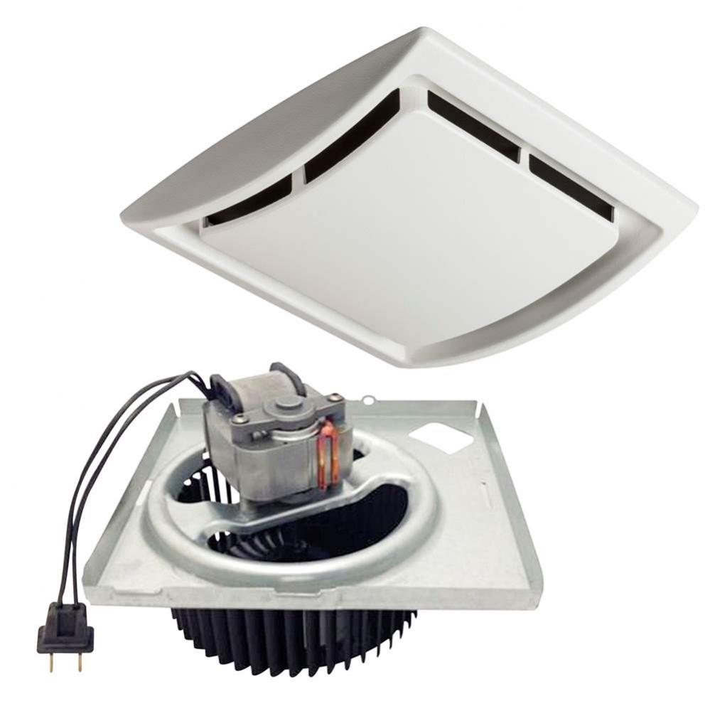 60 CFM Quick Install Bathroom Exhaust Fan Motor and Grille Upgrade Kit, Four-Pack