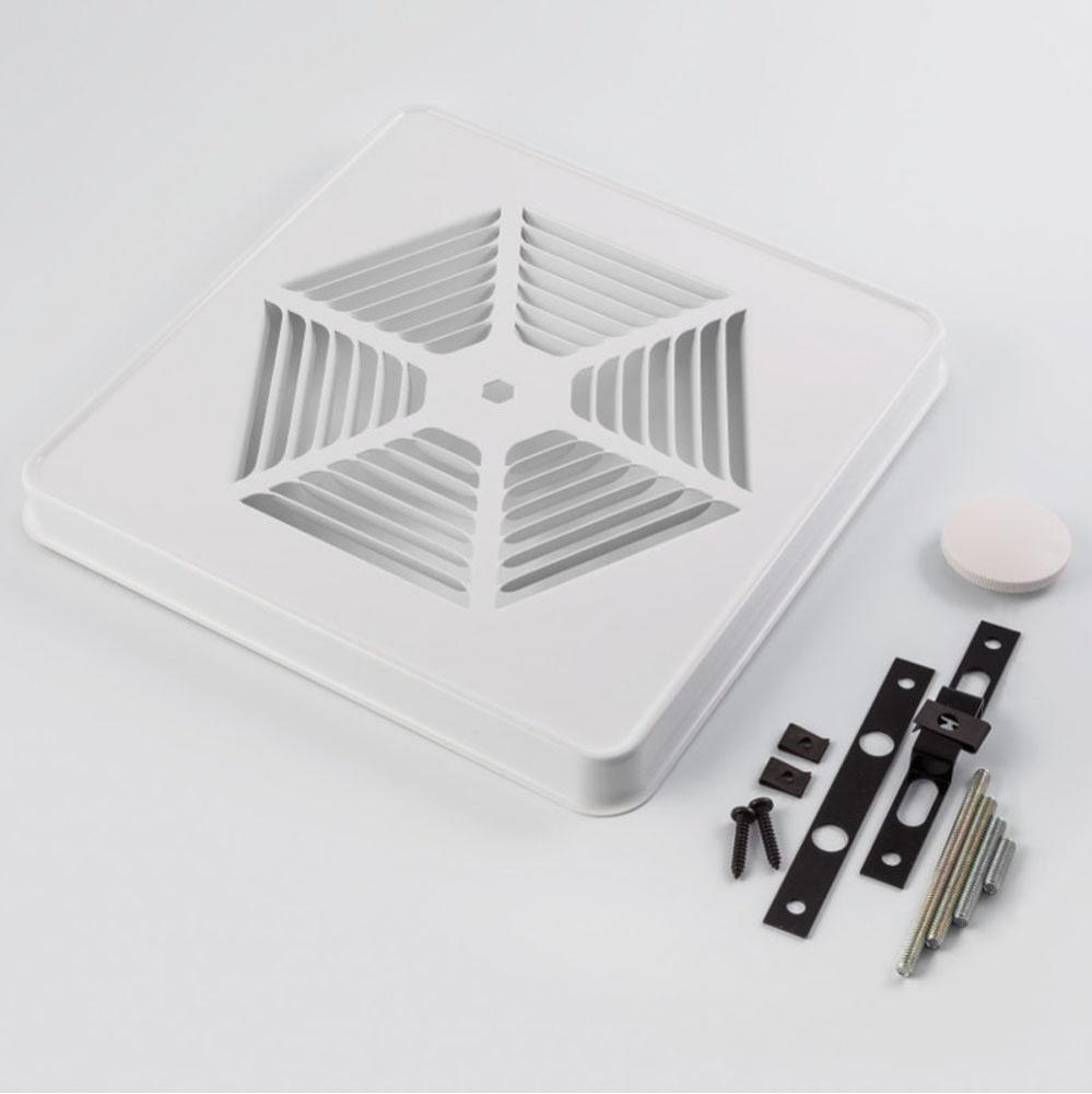 White Painted Steel Metal Grille Kit for 8'' fan units without switch hole