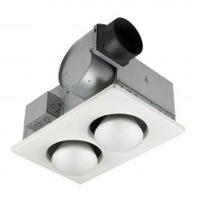Broan Nutone 164 - Ceiling Bathroom Exhaust Fan / Infrared Heater, 70 CFM, (2) 250 Watt Bulbs, 4.0 Sones