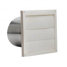 Broan Nutone 646 - Wall Cap, White Plastic Louvered, 6'' Round Duct