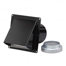 Broan Nutone 885NS - Wall Cap, Steel, Black, for 3'' and 4'' round duct (no bird screen)