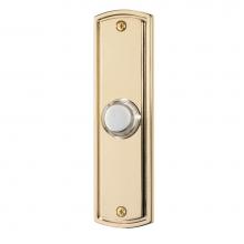 Broan Nutone PB61LPB - Lighted Flat Pushbutton, 1-1/4w x 4-1/2h in Polished Brass