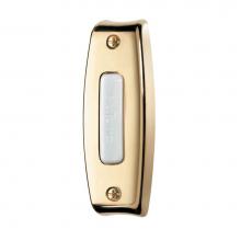 Broan Nutone PB7LPB - Lighted Rectangular Pushbutton, 1w x 2-7/8h x 3/4d in Polished Brass