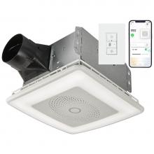 Broan Nutone VC110CCT - 110 CFM Voice Controlled Smart Exhaust Fan w/ Dimmable LED Light and Speakers