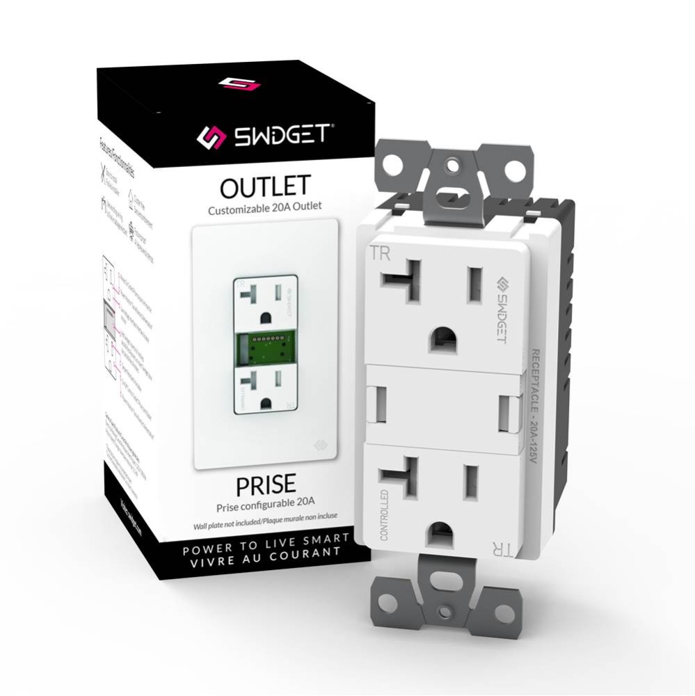 Swidget Wi-Fi Controllable 20A Electrical Outlet, App-Enabled Smart Outlet, R1020SWA