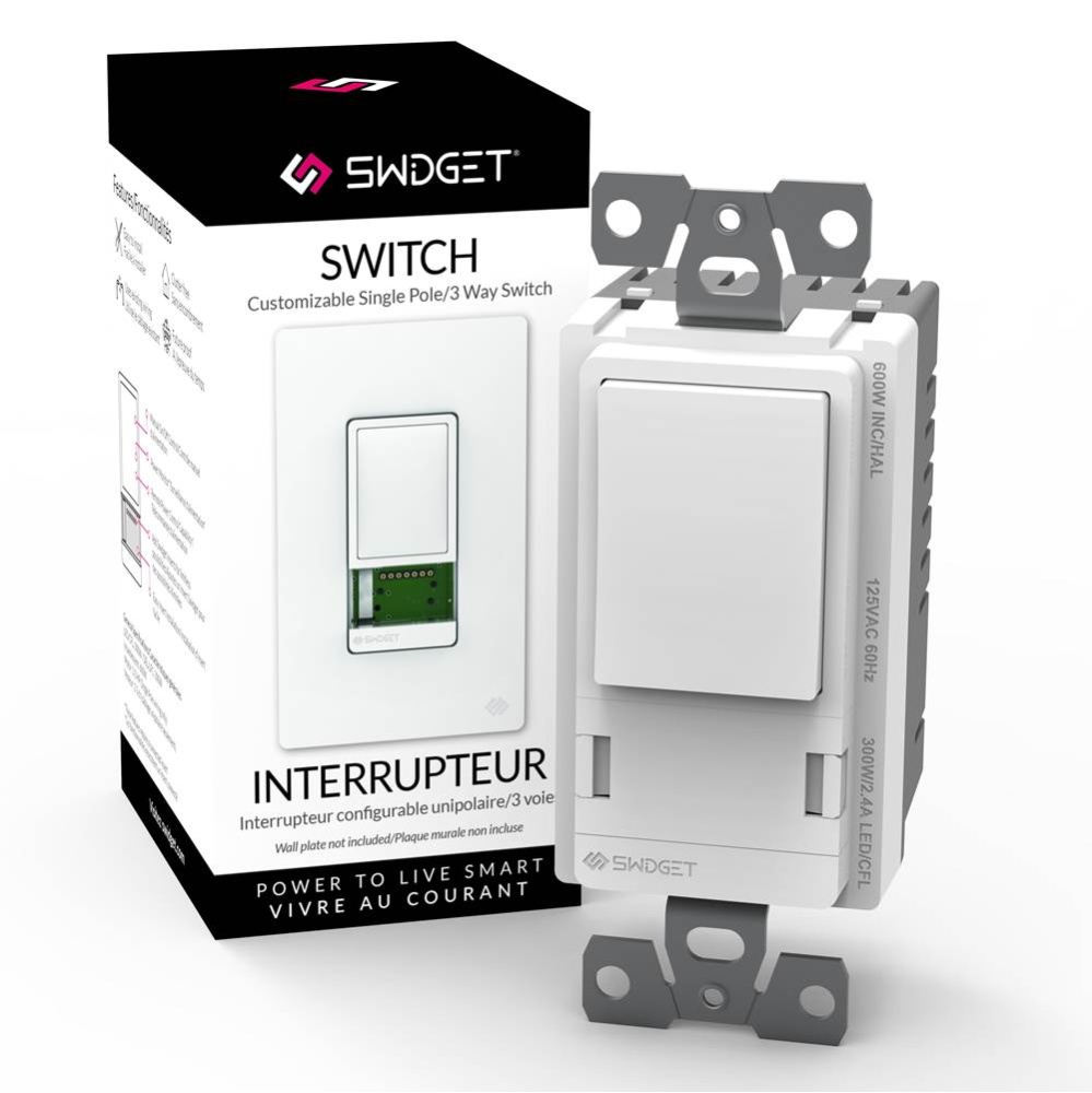 Swidget Wi-Fi Controllable On/Off Switch, App-Enabled Smart Switch, S16001WA