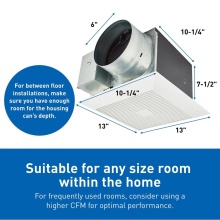 Panasonic FV-1115VK3 - Panasonic WhisperGreen Select Ceiling Mount Exhaust Fan, Customizable, 110-130-150 CFM, FV-1115VK3