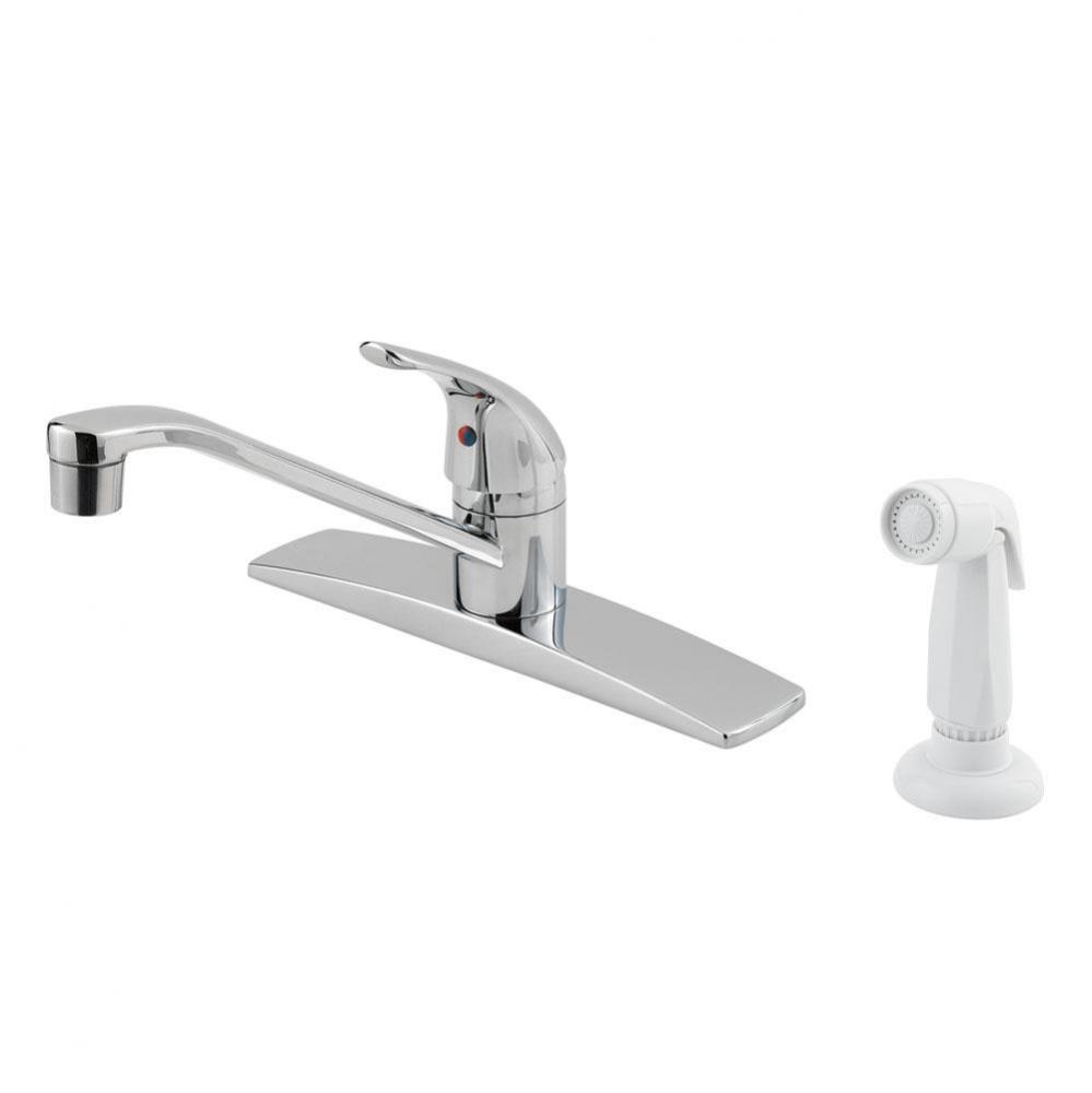 G134-4444 - Chrome - Single Handle Kitchen Faucet with Spray
