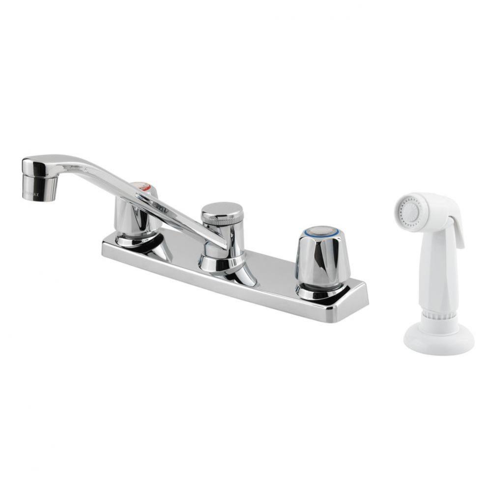 G135-4000 - Chrome - Two Handle Kitchen Faucet with Spray