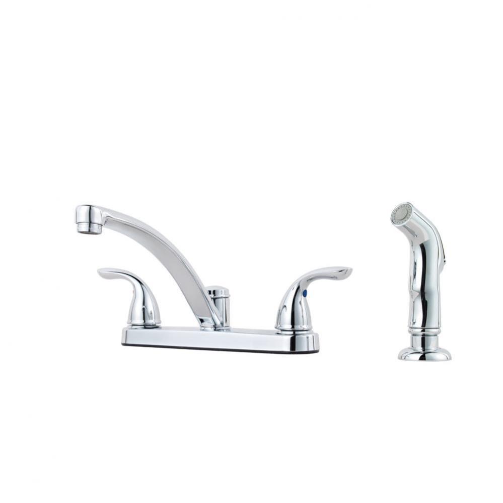 Two Handle Kitchen Faucet With Spray Cr